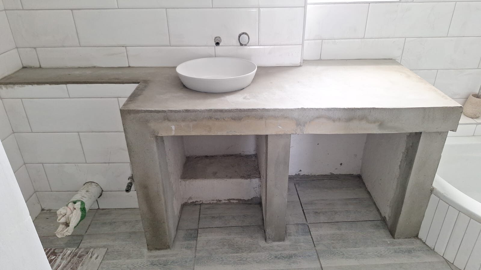 Bathroom with a stone vanity