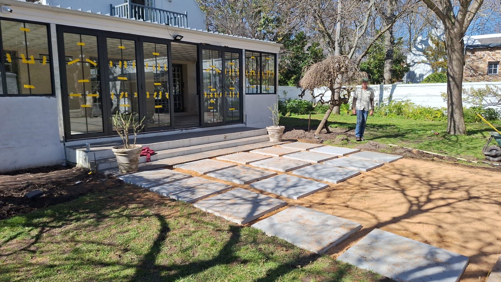 Paved courtyard and patio