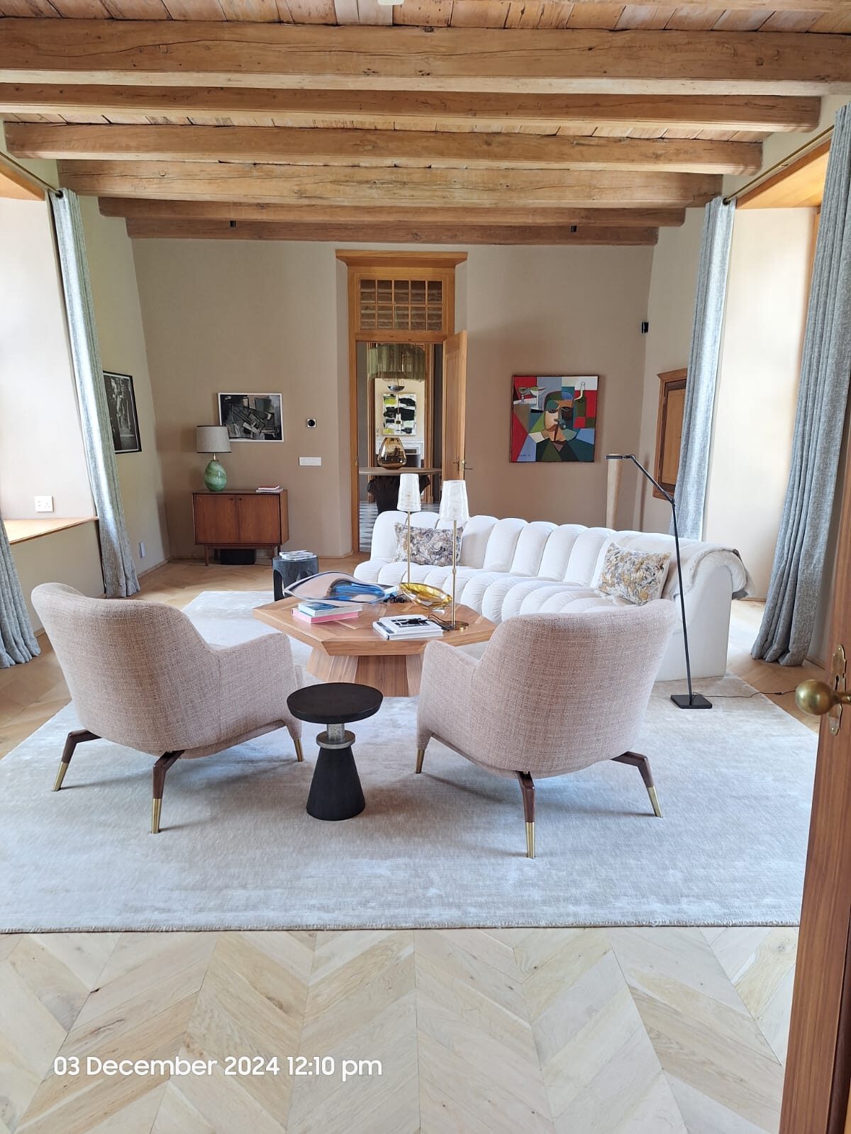 Lounge with timber ceiling