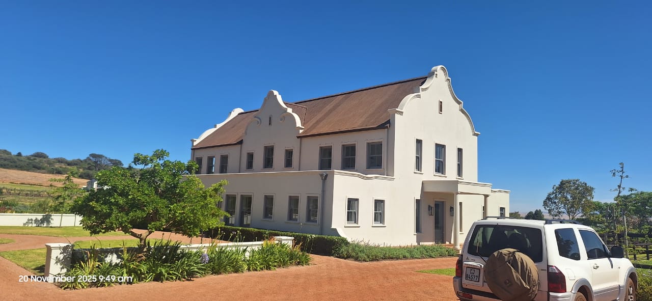 Cape Dutch mansion exterior painted