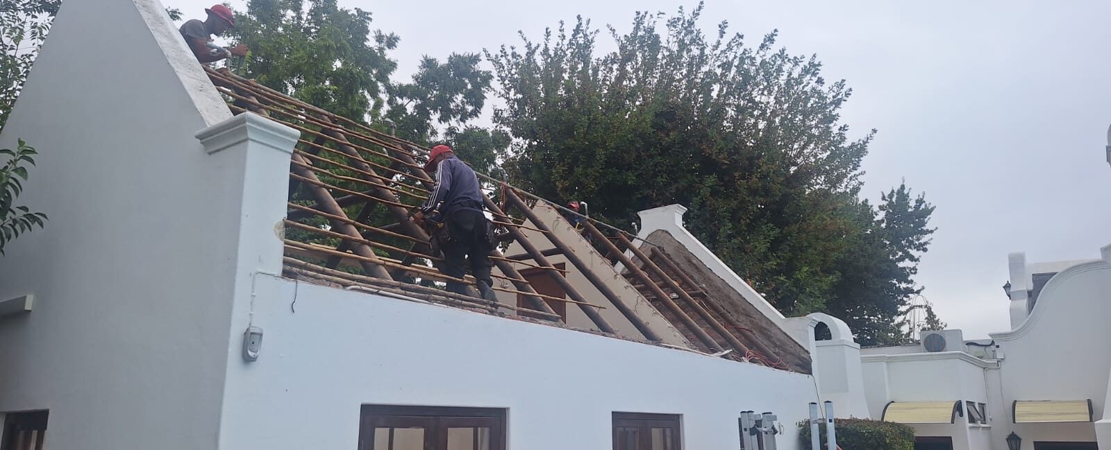 Roof re-battening on a Cape Dutch home