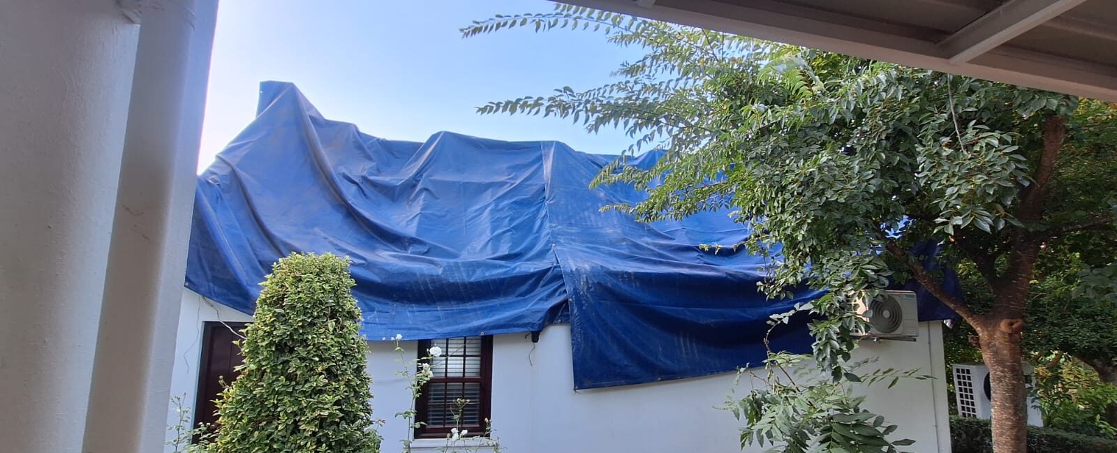 Roof stripped and protected during a re-roof