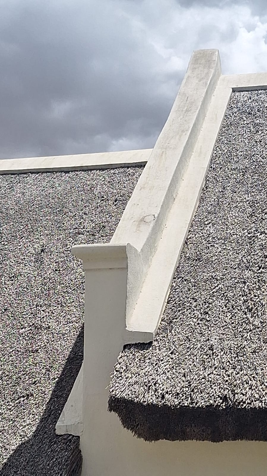 Thatched roof gable close-up