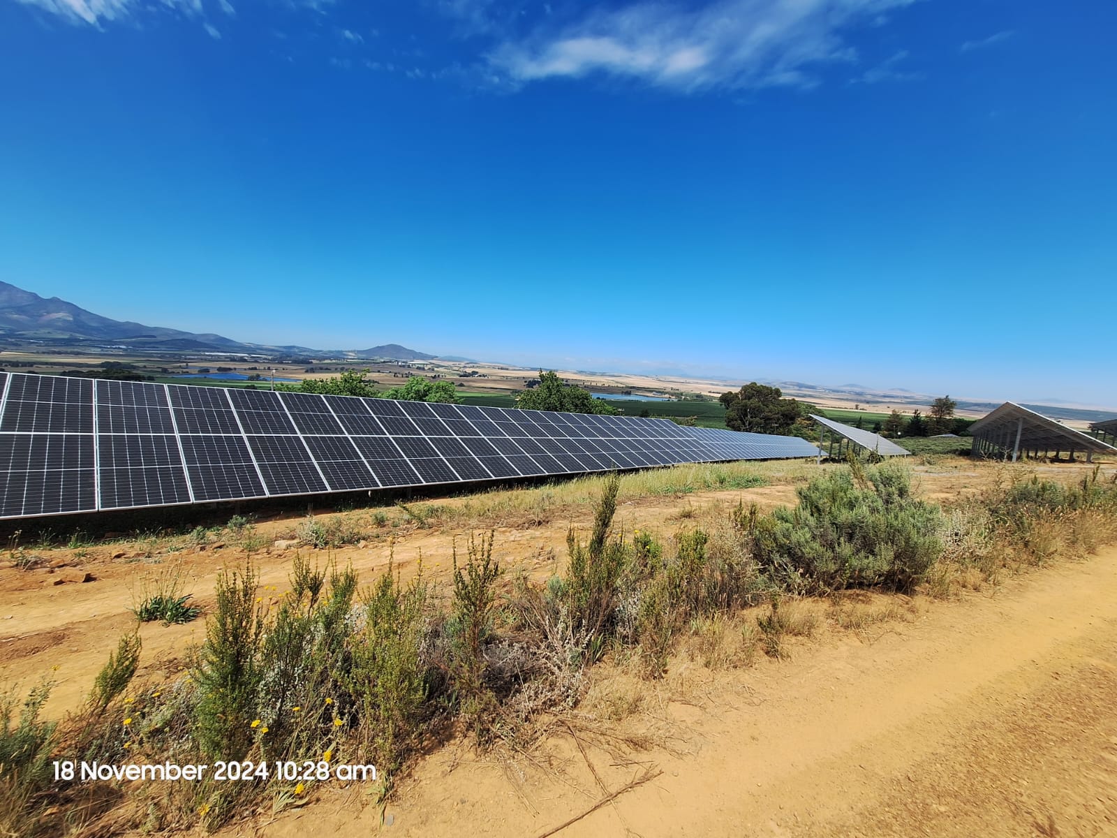 Ground-mounted solar panels