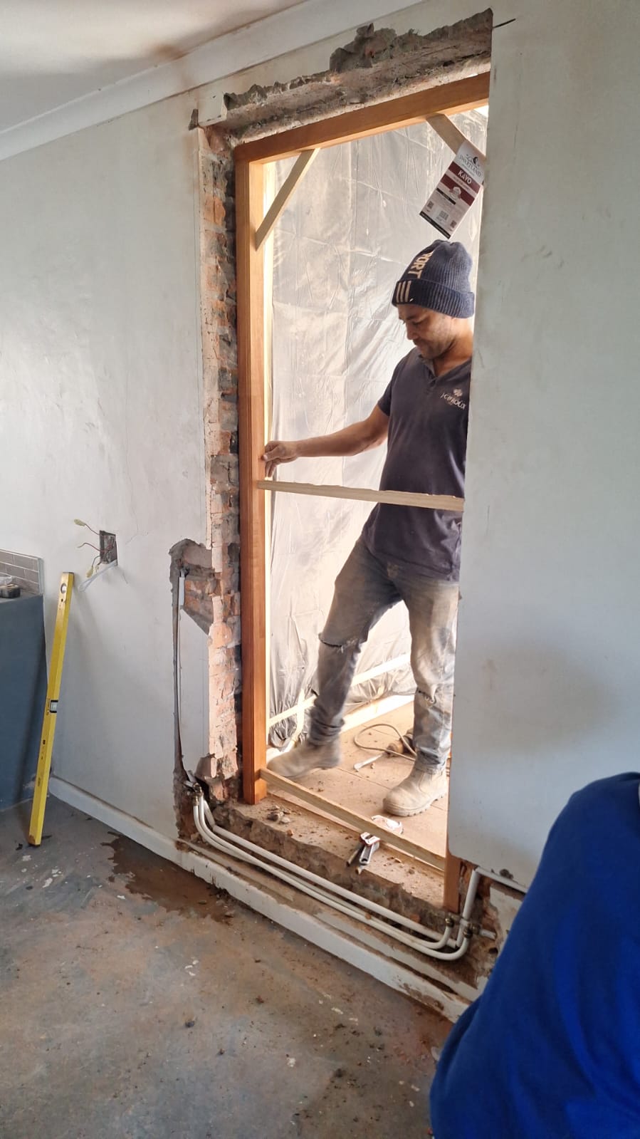 Fitting a new door frame