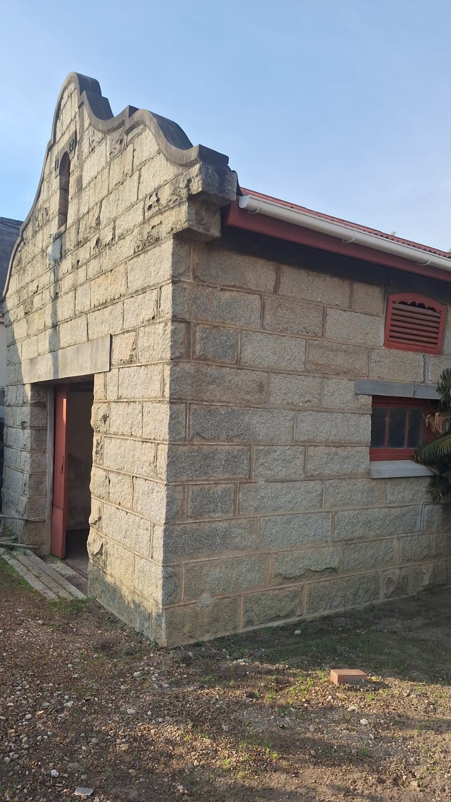 Stone cottage corner with new roof